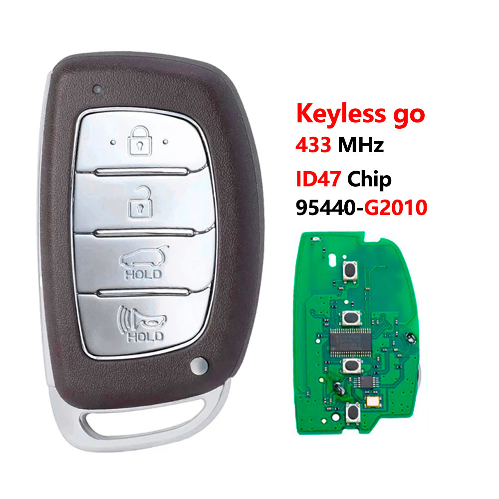 Smart Remote Key 4 Buttons 433mhz Id47 Chip For Hyundai Ioniq 95440 G2010